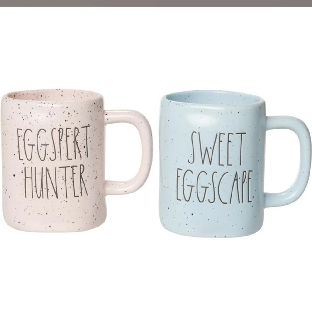 Rae Dunn Eggspert Hunter and Sweet Eggscape Mug Set - 2-Piece